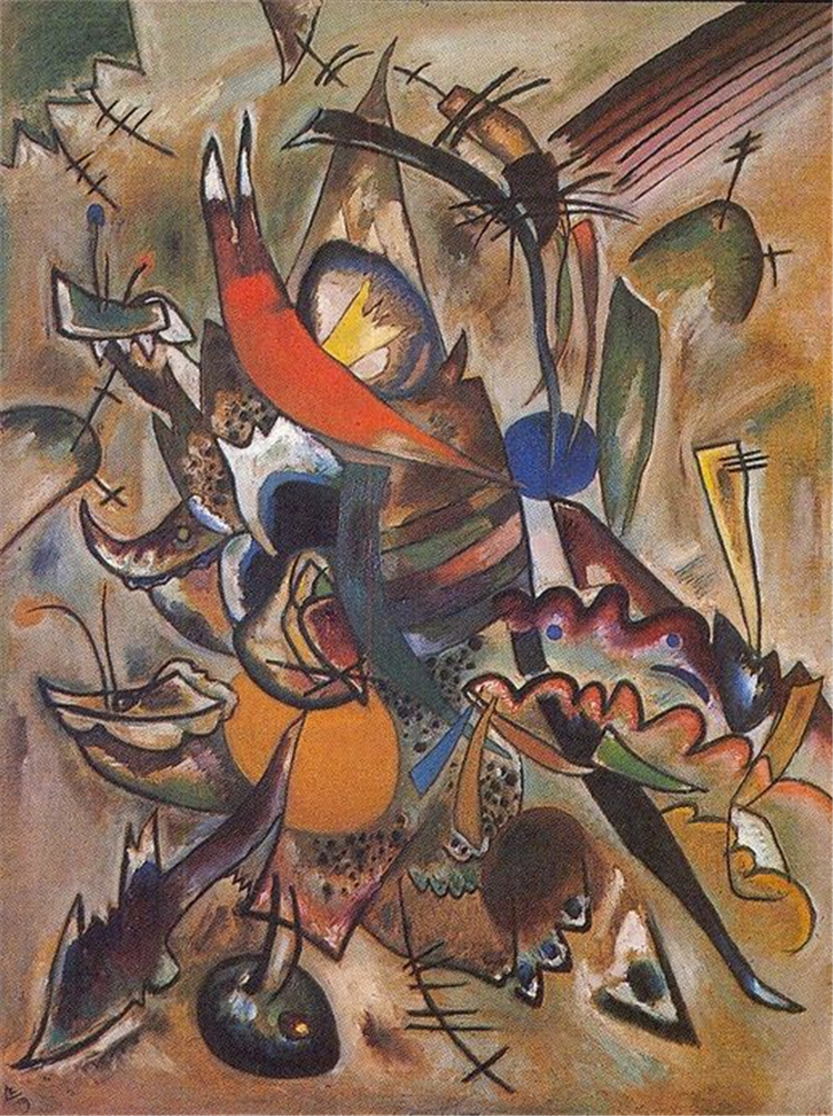 Composition #223 picture with tops 1919 Kandinsky Oil Painting - Click Image to Close